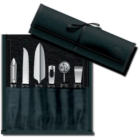 Swiss Army Brands 2023 Victorinox 46550 Kitchen Black Culinary Kit, 7-Piece Garnishing Kit VIC-7.6153-X1